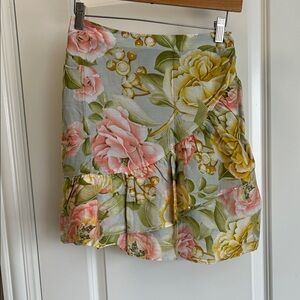 Express A-Line Skirt with Pink and Yellow Floral Design